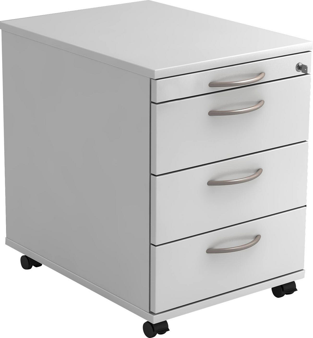 ROLLCONTAINER Weiß  - Alufarben/Weiß, KONVENTIONELL, Holzwerkstoff/Kunststoff (42,8/59/56cm) - Venda