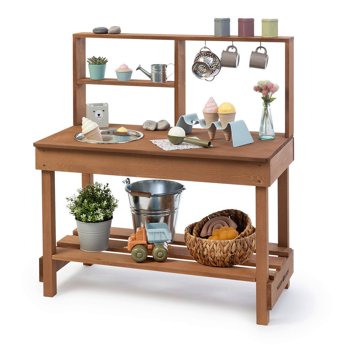 MATSCHKÜCHE Mud Starter  - Braun, Basics, Holz/Metall (80/40/90cm) - MUDDY BUDDY