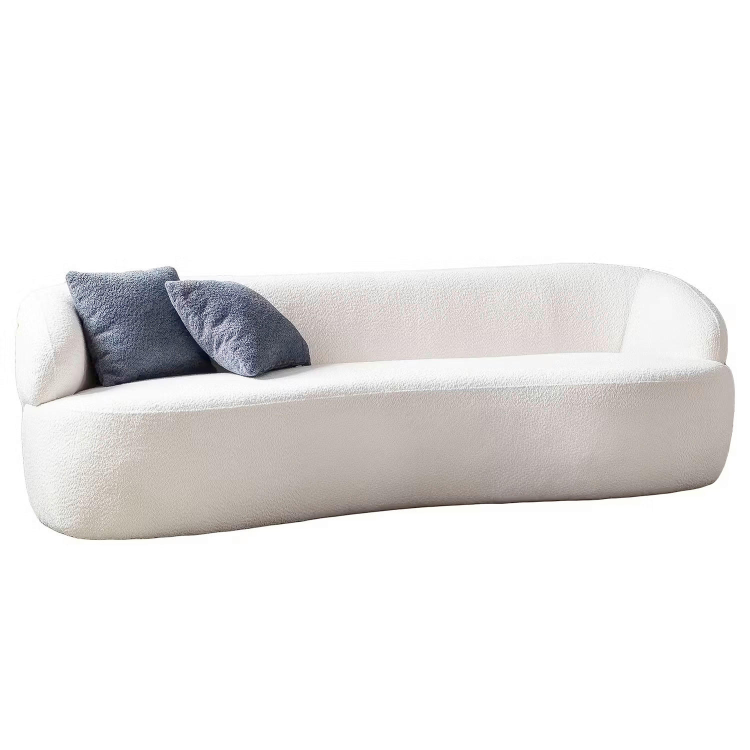 2-SITZER-SOFA in Bouclé Weiß  - Schwarz/Weiß, MODERN, Kunststoff/Textil (170/70/95cm) - Livetastic