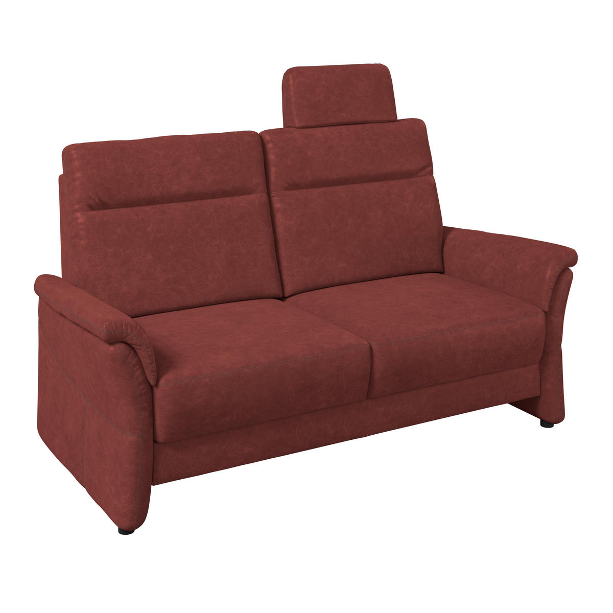 2,5-SITZER Mikrofaser Rotbraun  - Rotbraun/Schwarz, Konventionell, Kunststoff/Textil (170/99/91cm) - Elegando