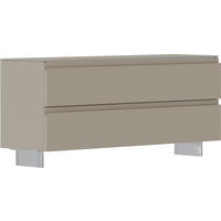 GARDEROBENBANK  in 110/49/33 cm  - Sandfarben/Alufarben, Design, Glas/Metall (110/49/33cm) - Moderano