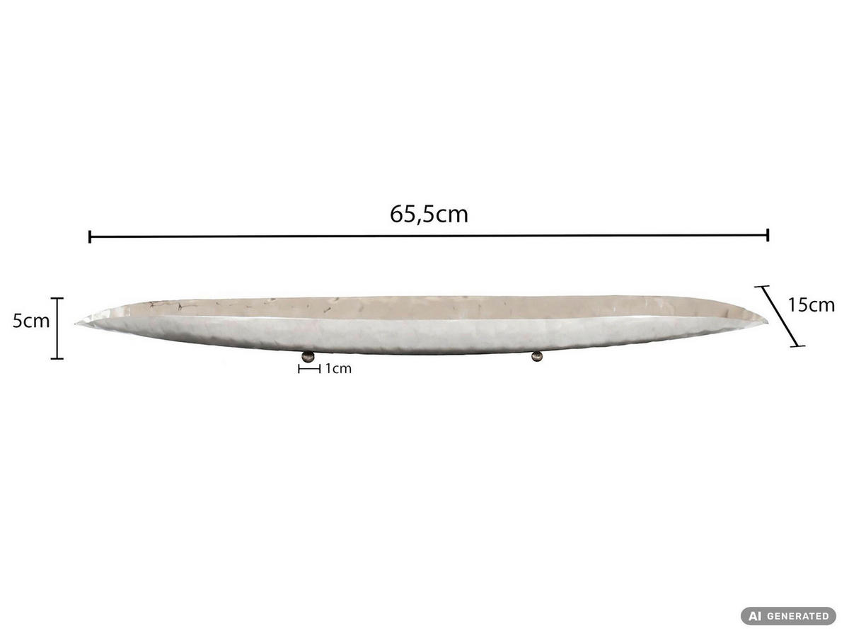 DEKOSCHALE - Silberfarben, Design, Metall (65,5/5/15cm) - Livetastic