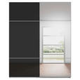 SCHWEBETÜRENSCHRANK 201/223/68 cm 2-türig Schwarz, Weiß  - Alufarben/Schwarz, KONVENTIONELL, Glas/Holzwerkstoff (201/223/68cm) - Novel