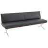 SITZBANK 214/88/66 cm  in Grau, Nussbaumfarben, Nickelfarben  - Edelstahlfarben/Nussbaumfarben, Design, Holz/Textil (214/88/66cm) - Koinor