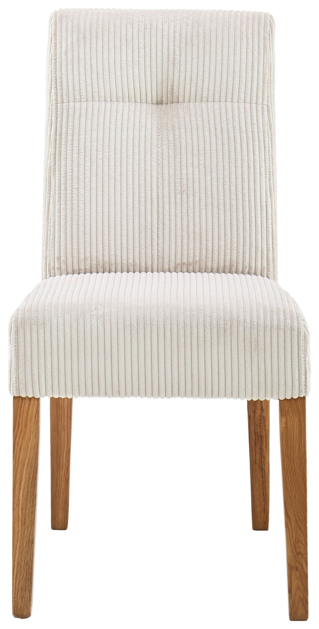 STUHL Cord Eichefarben, Beige Eiche massiv  - Eichefarben/Beige, KONVENTIONELL, Holz/Textil (48,5/91/66cm) - home24