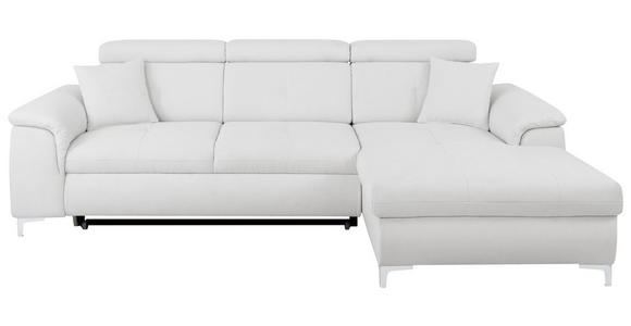 ECKSOFA in Flachgewebe Naturfarben  - Chromfarben/Naturfarben, KONVENTIONELL, Textil/Metall (268/175cm) - Carryhome