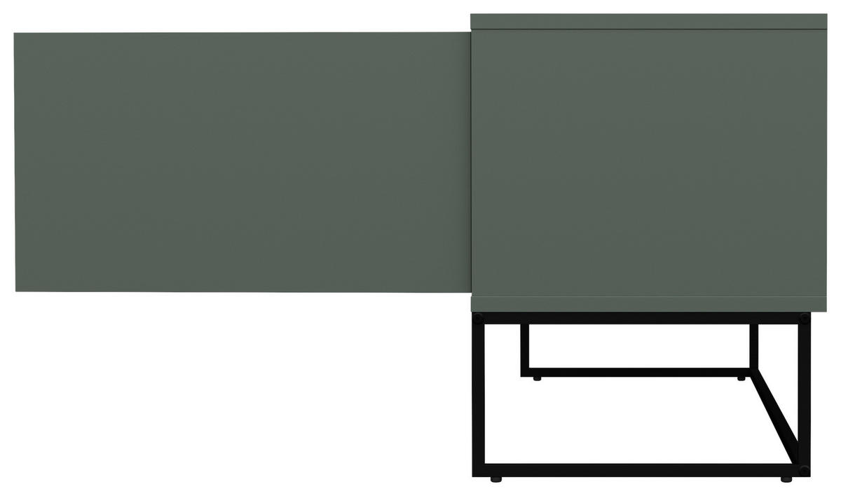 NÍZKÁ KOMODA, tmavě zelená, 118/57/43 cm - černá/tmavě zelená, Design, kov/kompozitní dřevo (118/57/43cm)