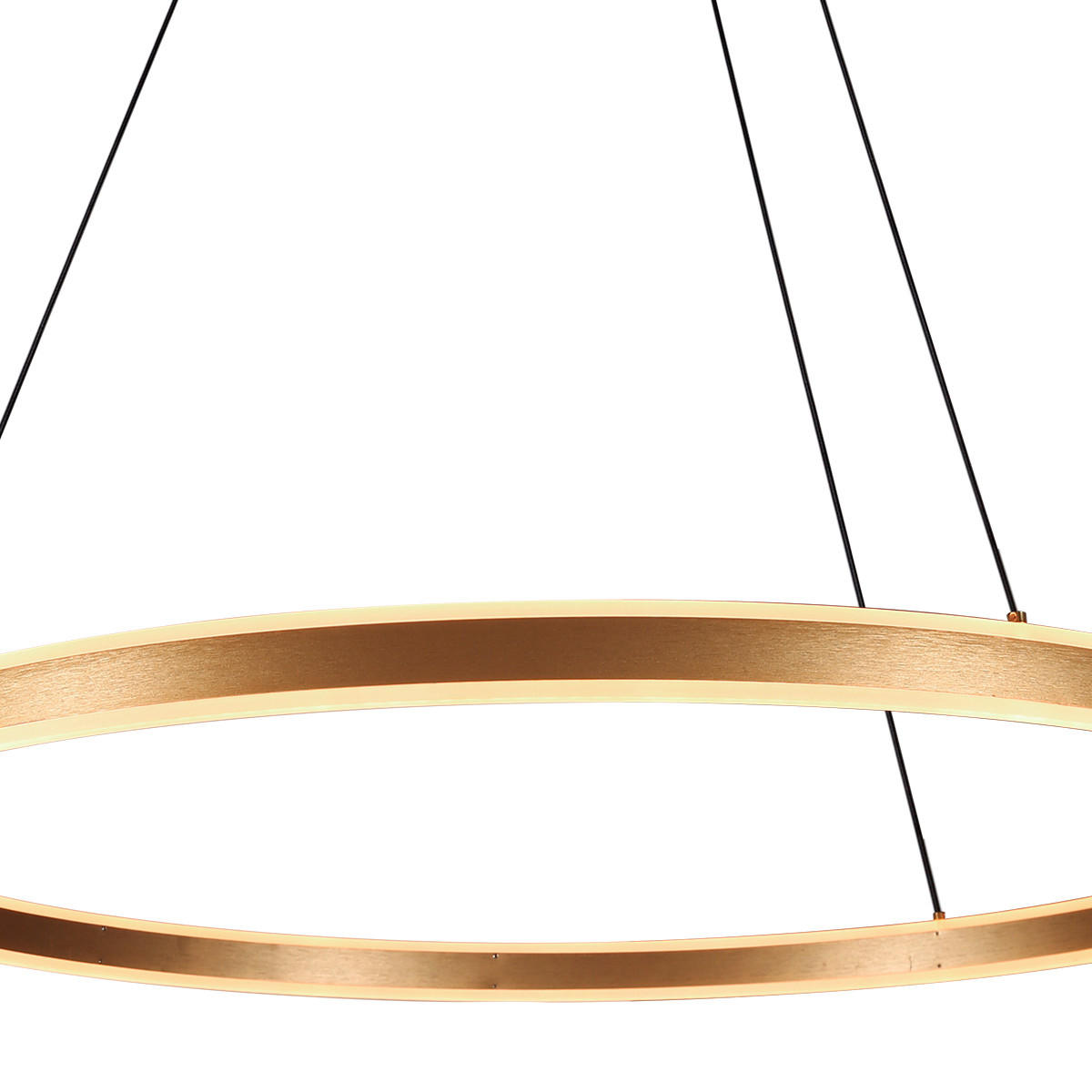 LED-PENDELLEUCHTE Ringlux 80/50-190 cm   - Goldfarben/Weiß, Design, Kunststoff/Metall (80/50-190cm)