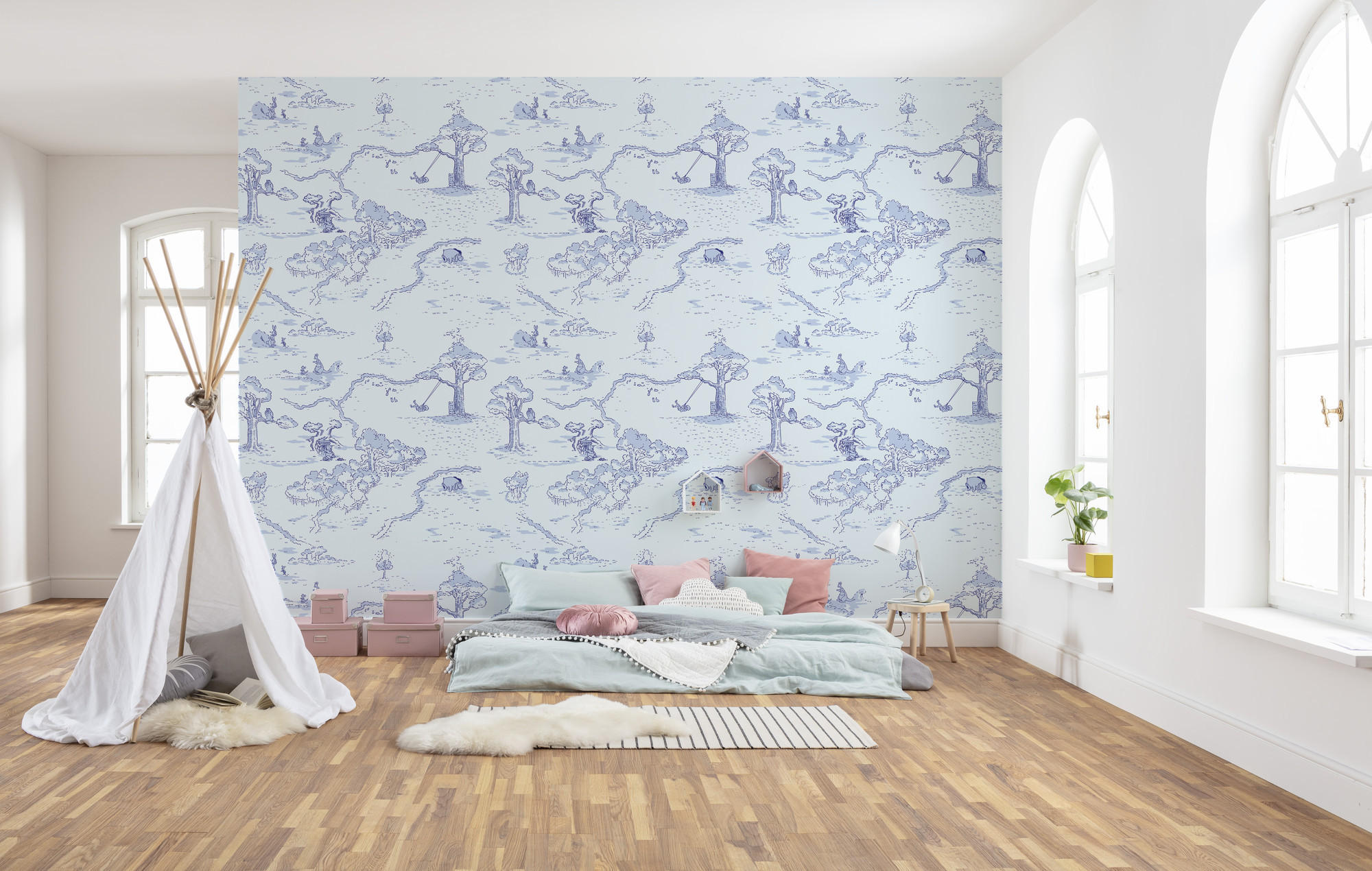 FOTOTAPETE - Blau, Trend, Textil (400/280cm) - Xora