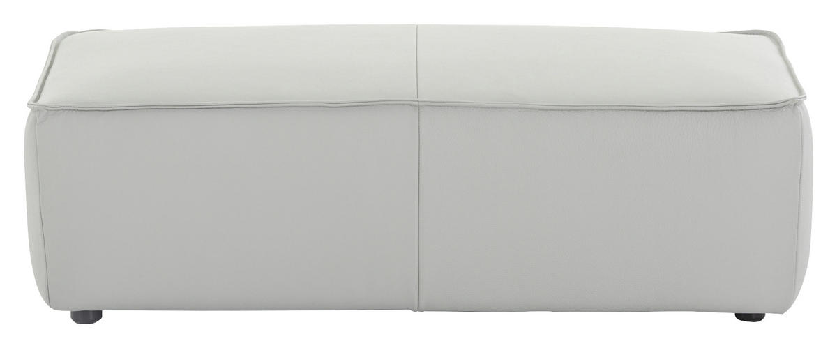 HOCKER Echtleder Grau  - Schwarz/Grau, MODERN, Leder/Kunststoff (120/39/60cm) - Chilliano