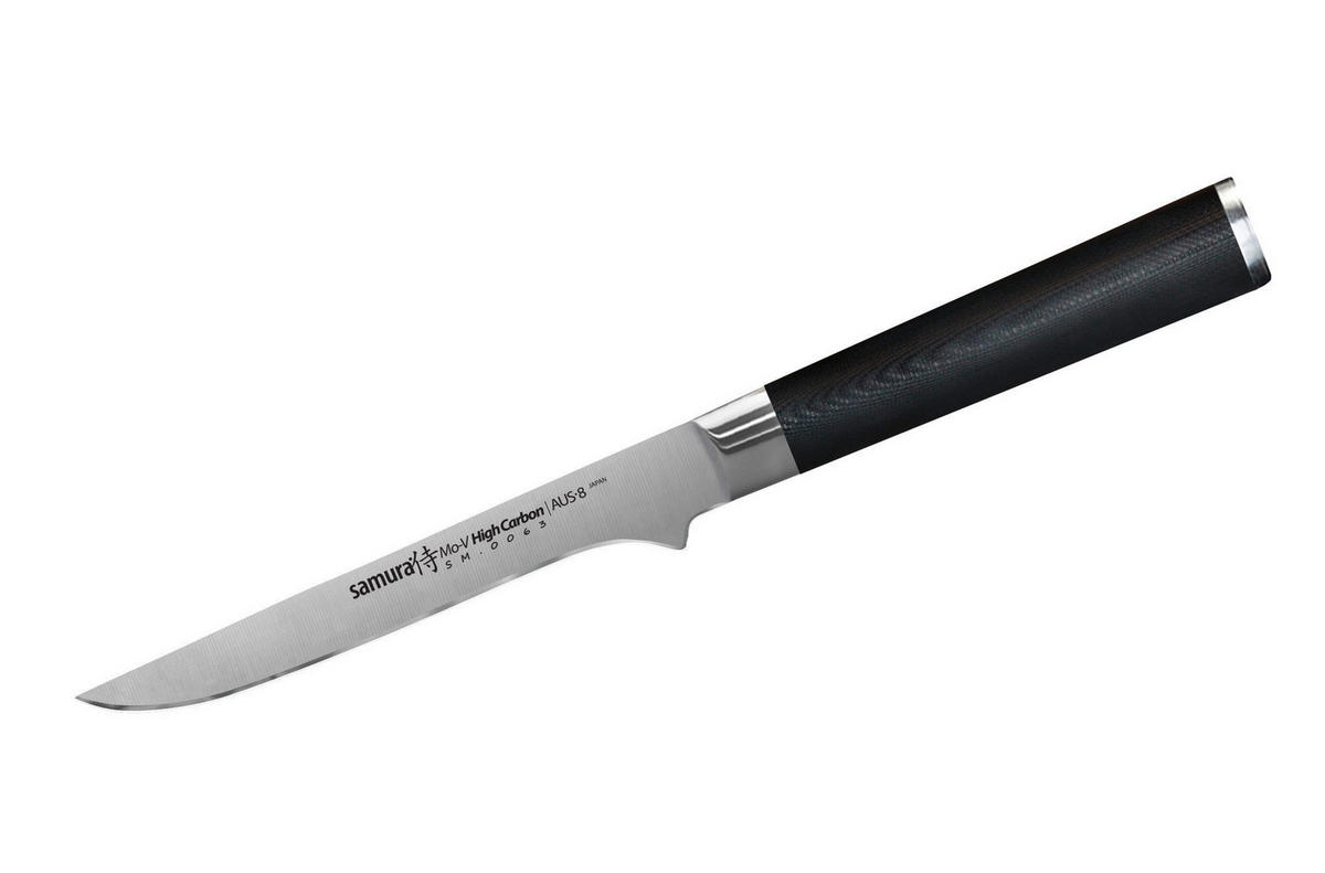 NOŽ ZA OTKOŠTAVANJE  MO-V        30 cm    oplemenjeni čelik - srebrne boje/crna, Basics, drvni materijal/metal (30cm) - Samura