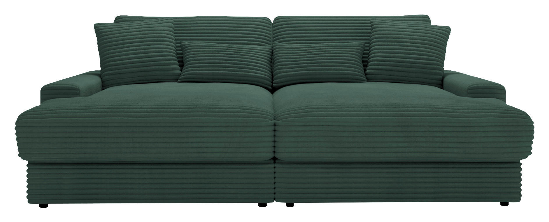 BIGSOFA in Cord Waldgrün  - Waldgrün/Schwarz, MODERN, Kunststoff/Textil (230/85/190cm)