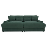 BIGSOFA in Cord Waldgrün  - Waldgrün/Schwarz, Modern, Kunststoff/Textil (230/85/190cm) - Carryhome