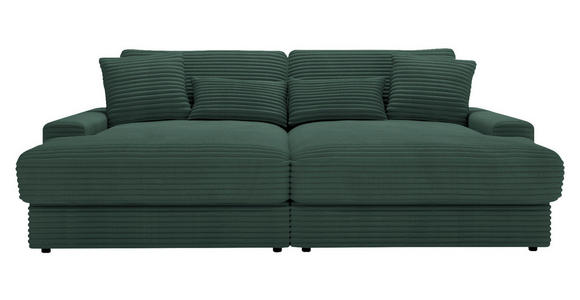 BIGSOFA in Cord Waldgrün - Waldgrün/Schwarz, MODERN, Kunststoff/Textil (230/85/190cm) - Carryhome