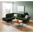 ECKSOFA in Flachgewebe Olivgrün  233/288 cm  - Schwarz/Olivgrün, Natur, Textil/Metall (233/288cm) - Valnatura