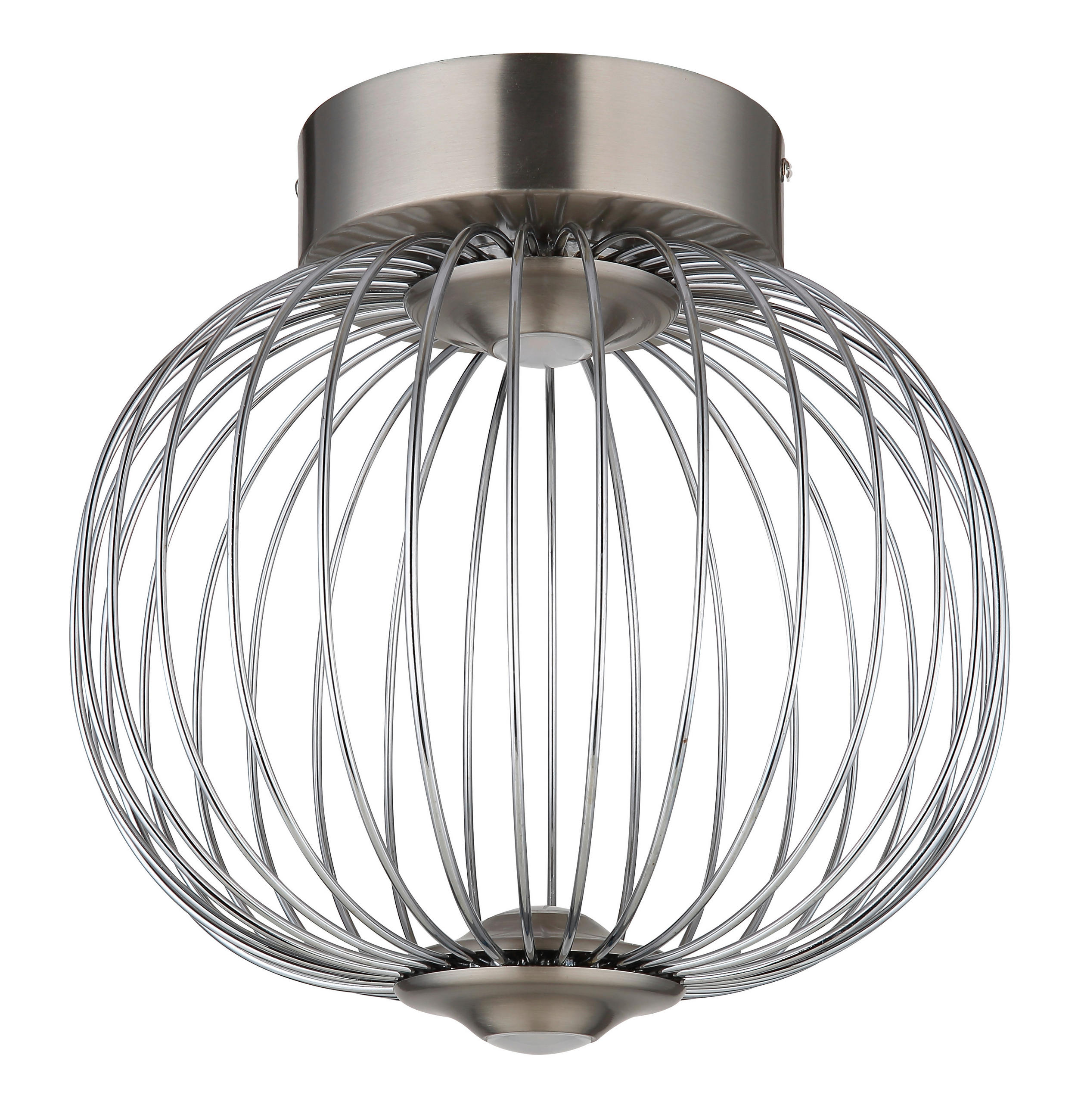 LED-DECKENLEUCHTE   30 cm   - Nickelfarben, Design, Metall (30cm)