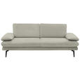 3-SITZER-SOFA Dieter Knoll in Velours Ecru  - Ecru/Beige, Design, Textil/Metall (222/89/104cm) - Dieter Knoll