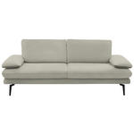 3-SITZER-SOFA Dieter Knoll in Velours Ecru  - Ecru/Beige, Design, Textil/Metall (222/89/104cm) - Dieter Knoll