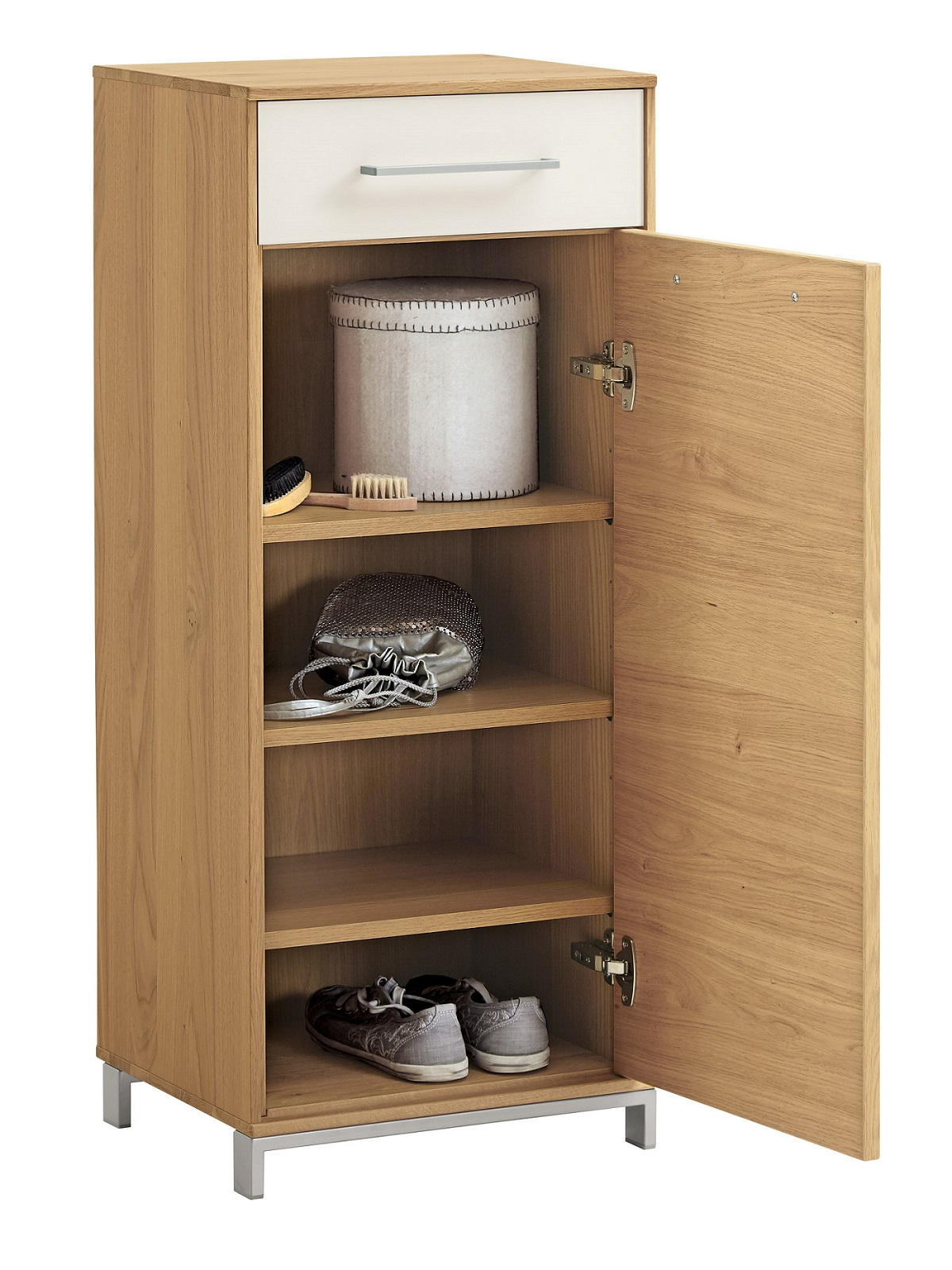 GARDEROBE 5-teilig  in 140/195/40 cm  - Eichefarben/Anthrazit, Design, Glas/Holz (140/195/40cm)