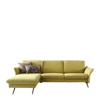 ECKSOFA Gelb, Grün Chenille  - Anthrazit/Gelb, Design, Textil/Metall (158/262cm) - Himolla Komfortklass