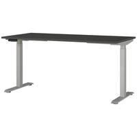 SCHREIBTISCH 160/80/72-118 cm  in Graphitfarben, Silberfarben  - Silberfarben/Graphitfarben, MODERN, Holzwerkstoff/Metall (160/80/72-118cm) - Novel