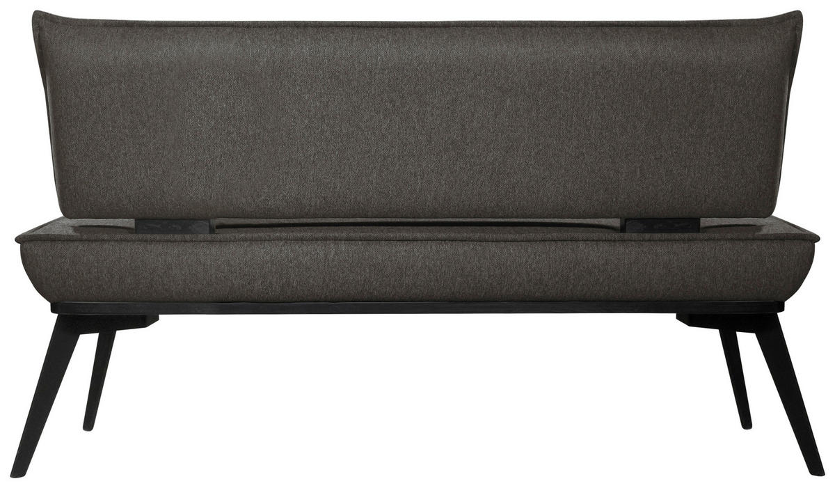 SITZBANK 153/90/65 cm Webstoff Schwarz Buche massiv  - Schwarz, Basics, Holz/Textil (153/90/65cm) - Carryhome