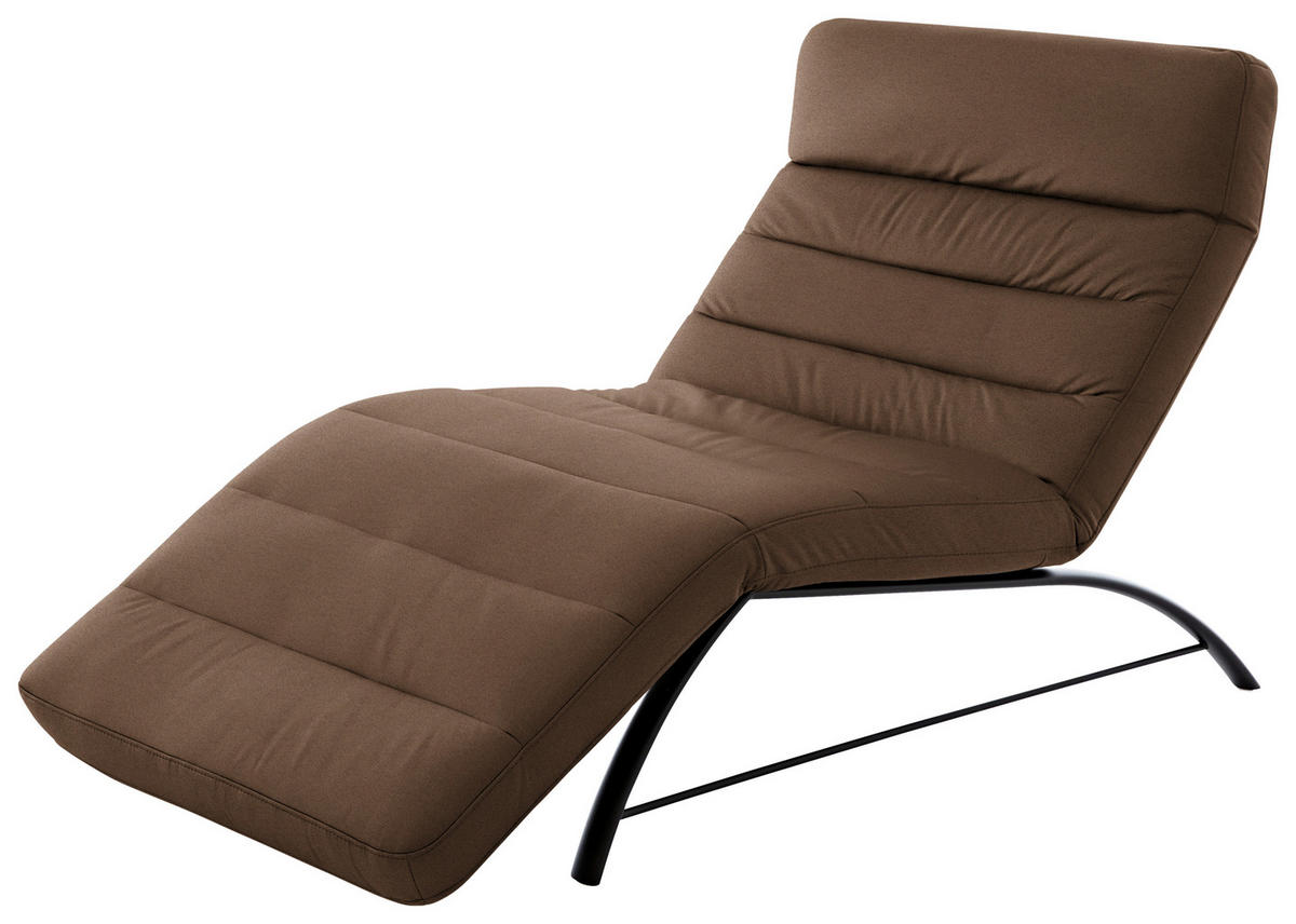 RELAXLIEGE in Mikrofaser Braun  - Schwarz/Braun, Design, Textil/Metall (95/91/170cm) - Chilliano