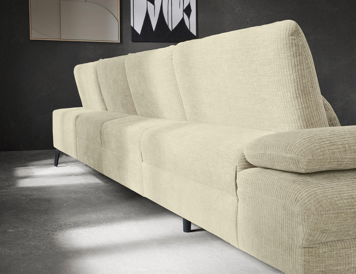 WOHNLANDSCHAFT in Webstoff Creme  - Creme/Schwarz, Design, Textil/Metall (157/354/208cm) - Dieter Knoll