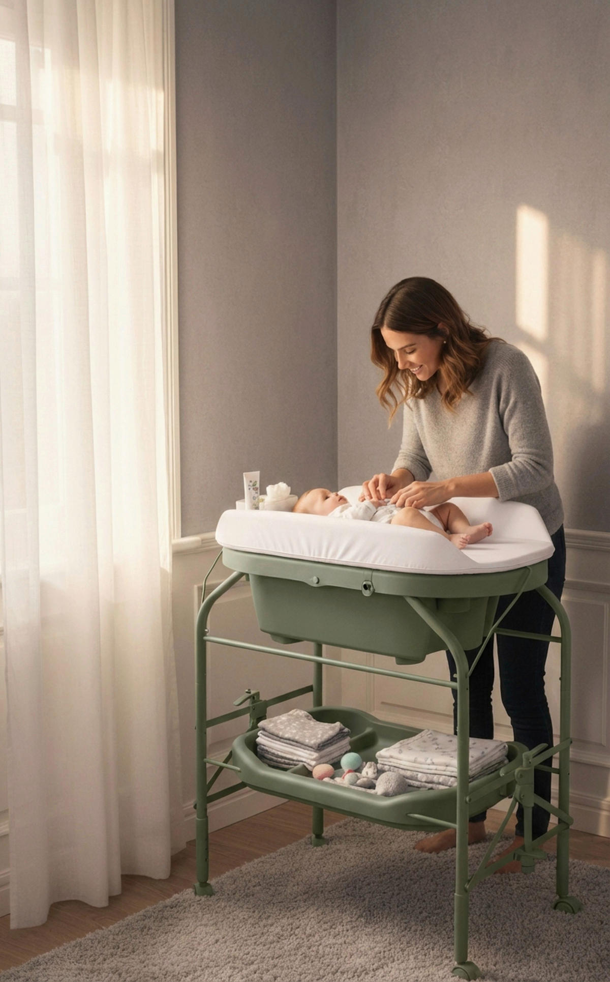 BABYBADEWANNE  - Grün, Basics, Holzwerkstoff/Kunststoff (81/108/51cm) - My Baby Lou