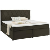 BOXSPRINGBETT 180/200 cm  in Dunkelbraun  - Dunkelbraun/Schwarz, Design, Kunststoff/Textil (180/200cm) - Xora