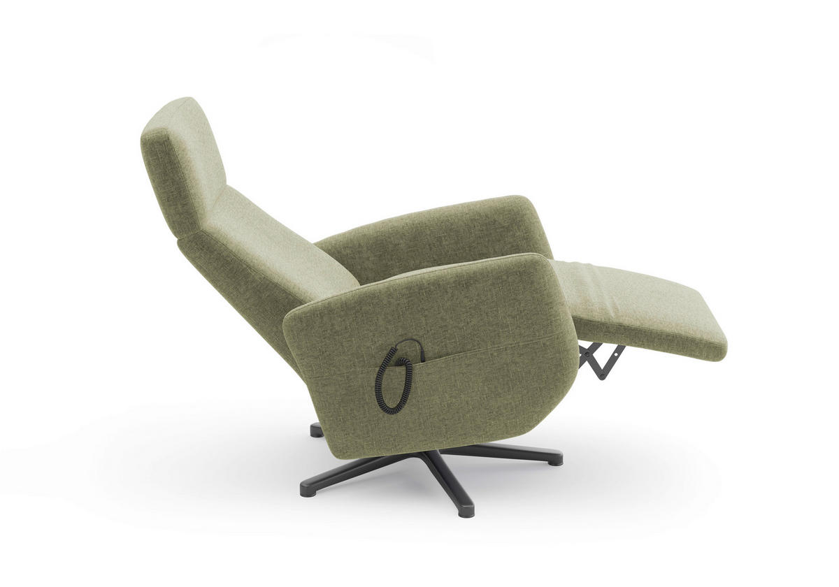 RELAXSESSEL in Textil Hellgrün  - Schwarz/Hellgrün, KONVENTIONELL, Textil/Metall (71/110/82cm) - Sit & More