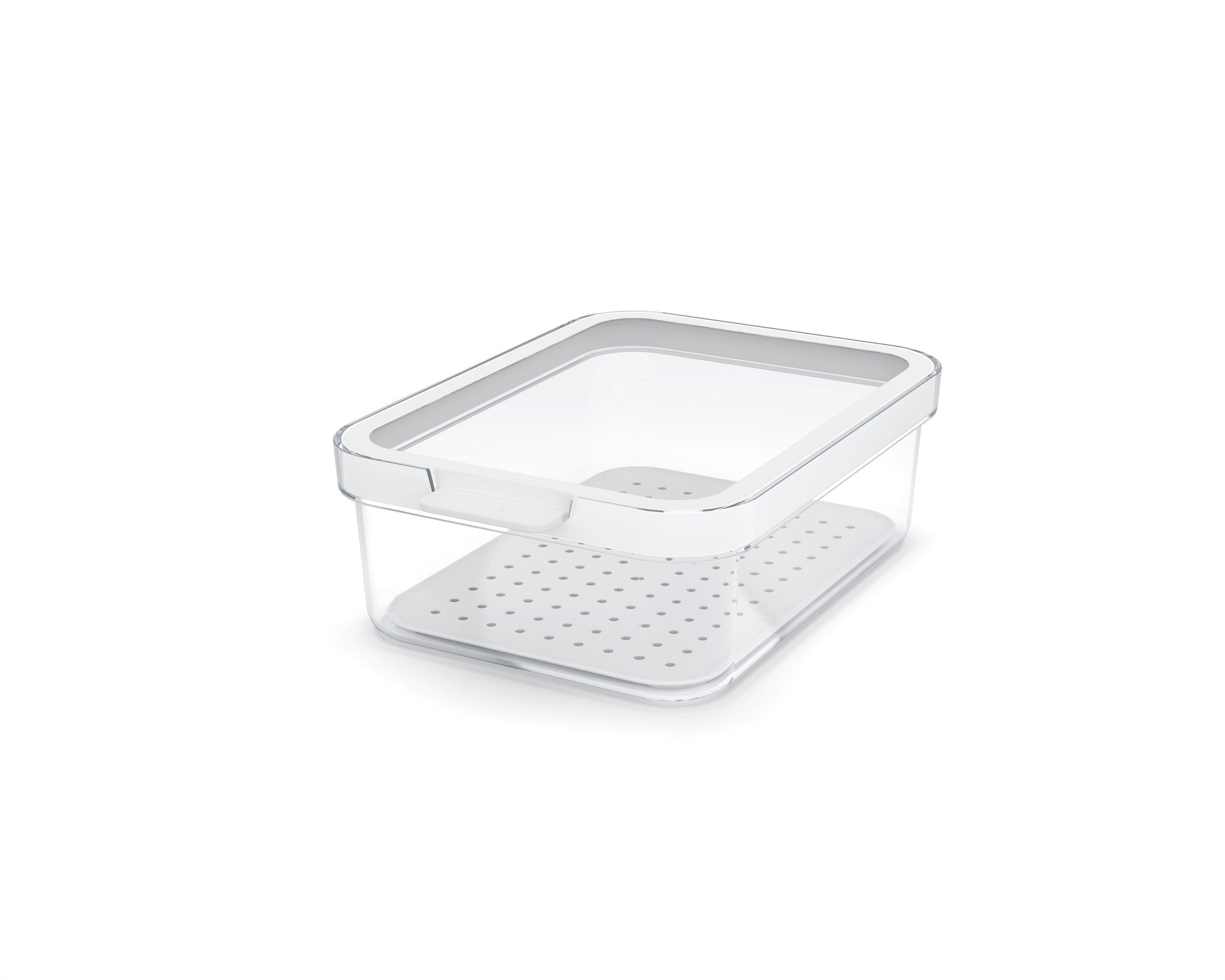 KÜHLSCHRANKBOX  - Klar/Weiß, Basics, Kunststoff (19,6/13,6/6,2cm) - Rotho