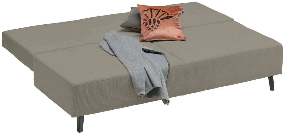 SCHLAFSOFA in Cord Taupe  - Taupe/Schwarz, Modern, Textil/Metall (193/85/88cm) - Novel