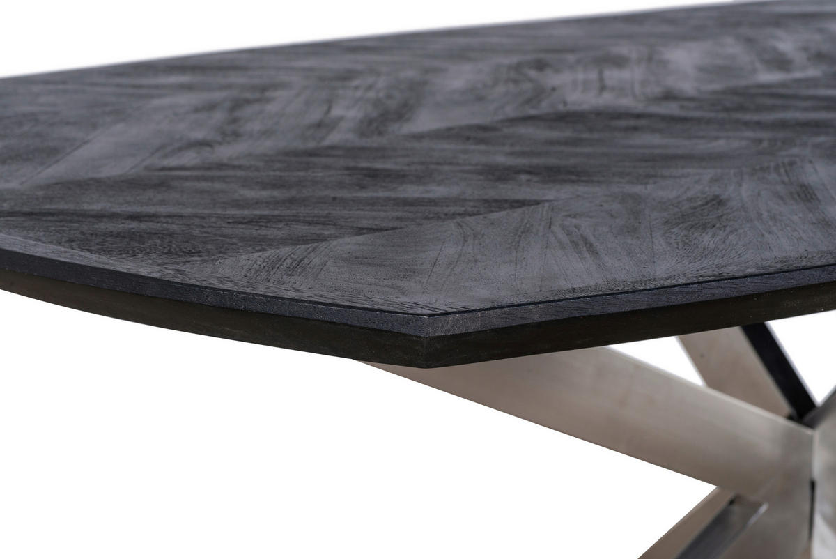 ESSTISCH in Holz, Metall  - Schwarz/Naturfarben, MODERN, Holz/Metall (180/76/100cm) - MID.YOU