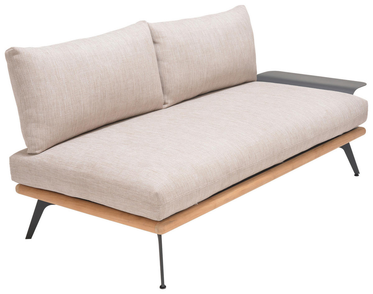 LOUNGEGARNITUR 150/280 cm Aluminium, Stahl  - Greige/Dunkelgrau, Design, Textil/Metall (150/280cm) - Amatio