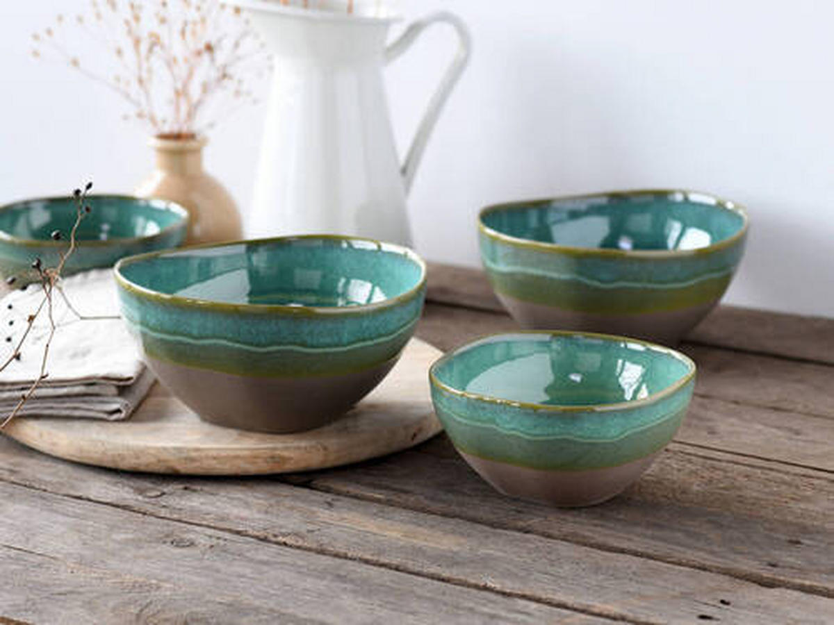 SCHALE 4-teilig   - Olivgrün, Trend, Keramik - Creatable