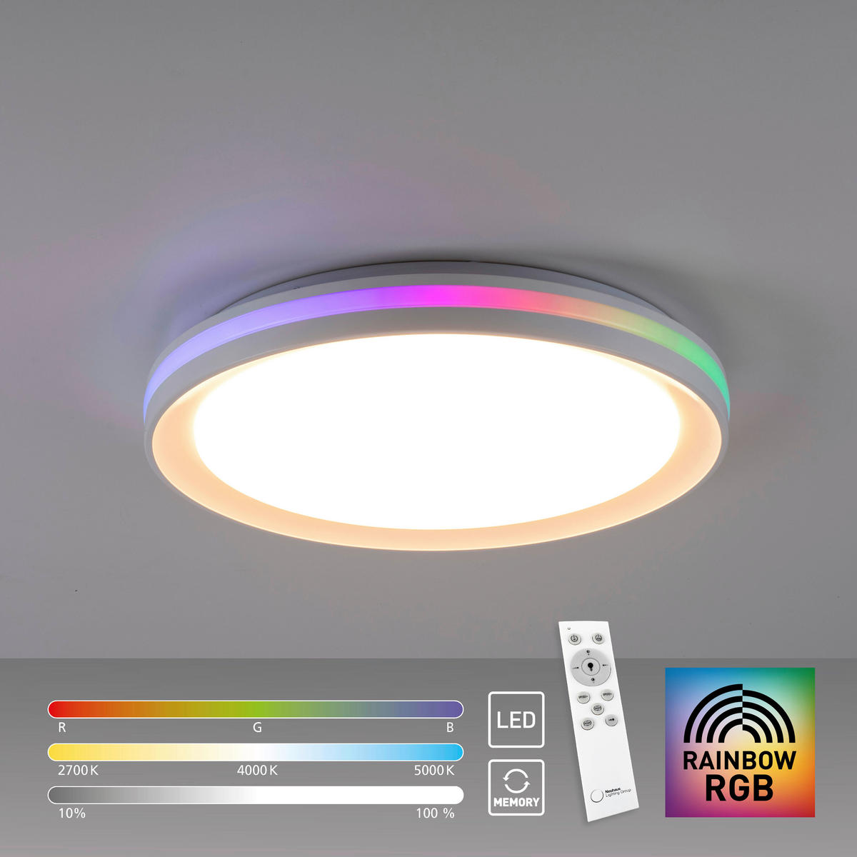 LED-DECKENLEUCHTE Ribbon 40/6,5 cm   - Weiß, KONVENTIONELL, Kunststoff/Metall (40/6,5cm)