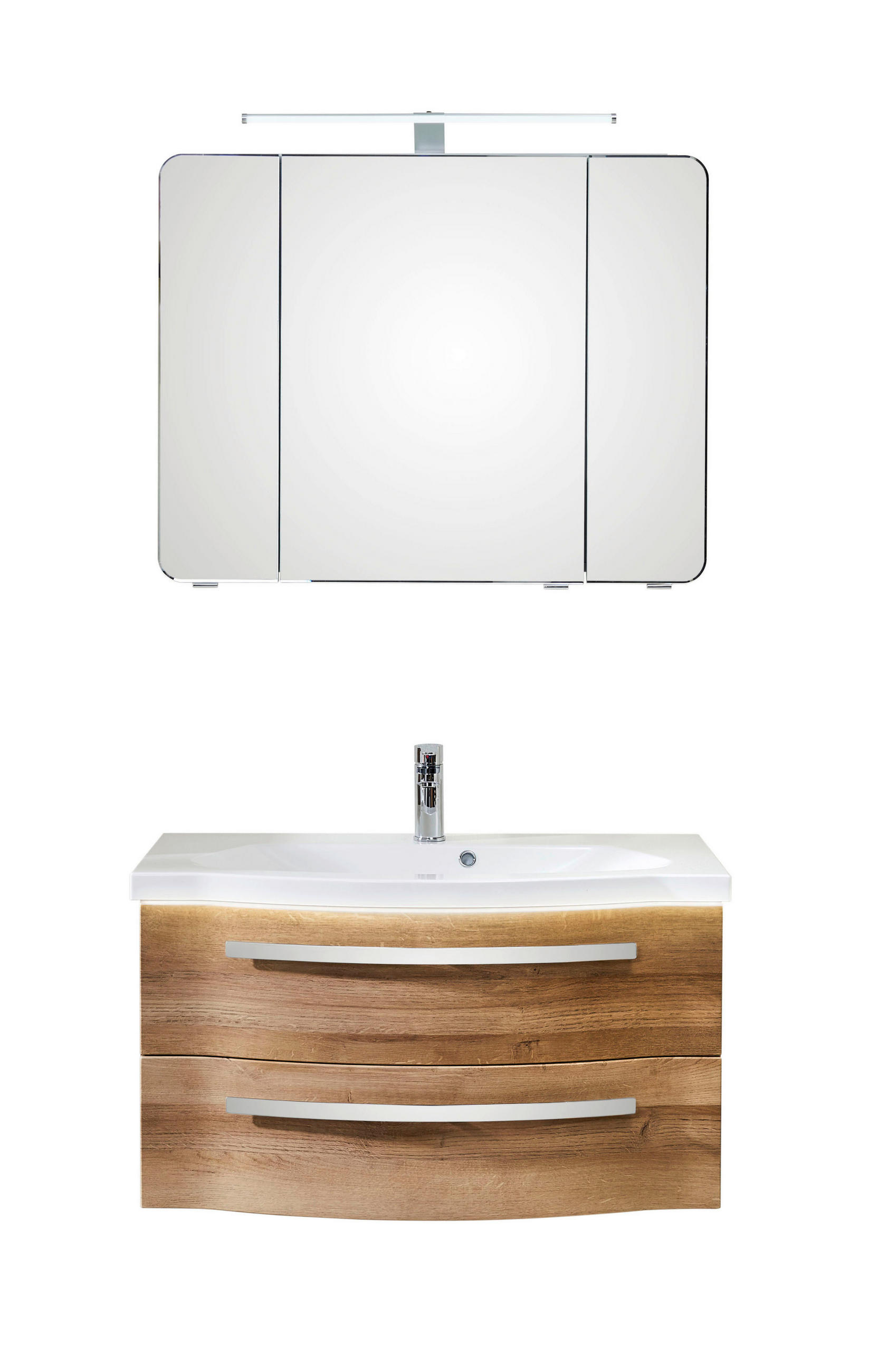 BADRUM  - vit/alfärgad, Design, trämaterial/glas (92/200/49,6cm) - Sadena