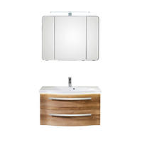 BADRUM  - vit/alfärgad, Design, trämaterial/glas (92/200/49,6cm) - Sadena