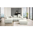 ECKSOFA in Velours Creme  - Creme/Schwarz, Design, Kunststoff/Textil (236/326cm) - Xora