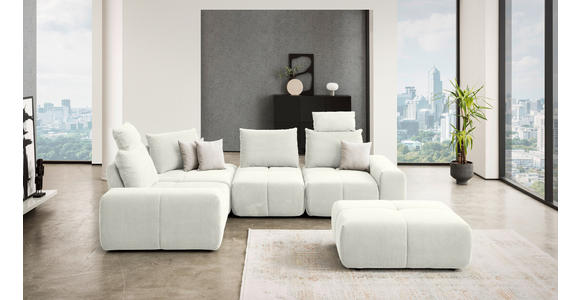 ECKSOFA in Velours Creme 236/326 cm - Creme/Schwarz, Design, Kunststoff/Textil (236/326cm) - Xora