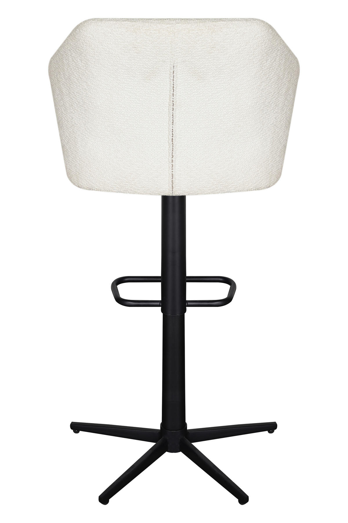 BARSKI STOL, krem barve, črna  - črna/krem barve, Design, kovina/tekstil (52,5/89-111/53cm) - Stylife