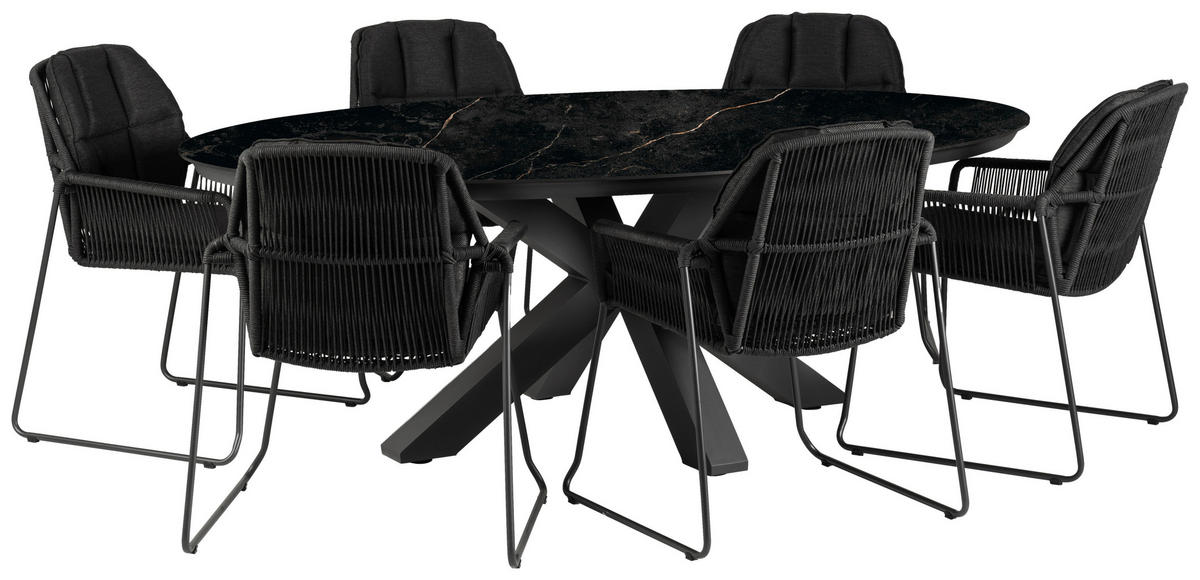 STOL  jeklo črna  - črna, Basics, kovina/tekstil (66/87/64cm) - Tierra Outdoor