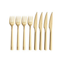 BESTECKSET RAW 8-teilig Edelstahl  - Goldfarben, Basics, Metall (26,3/19,2/3,45cm)