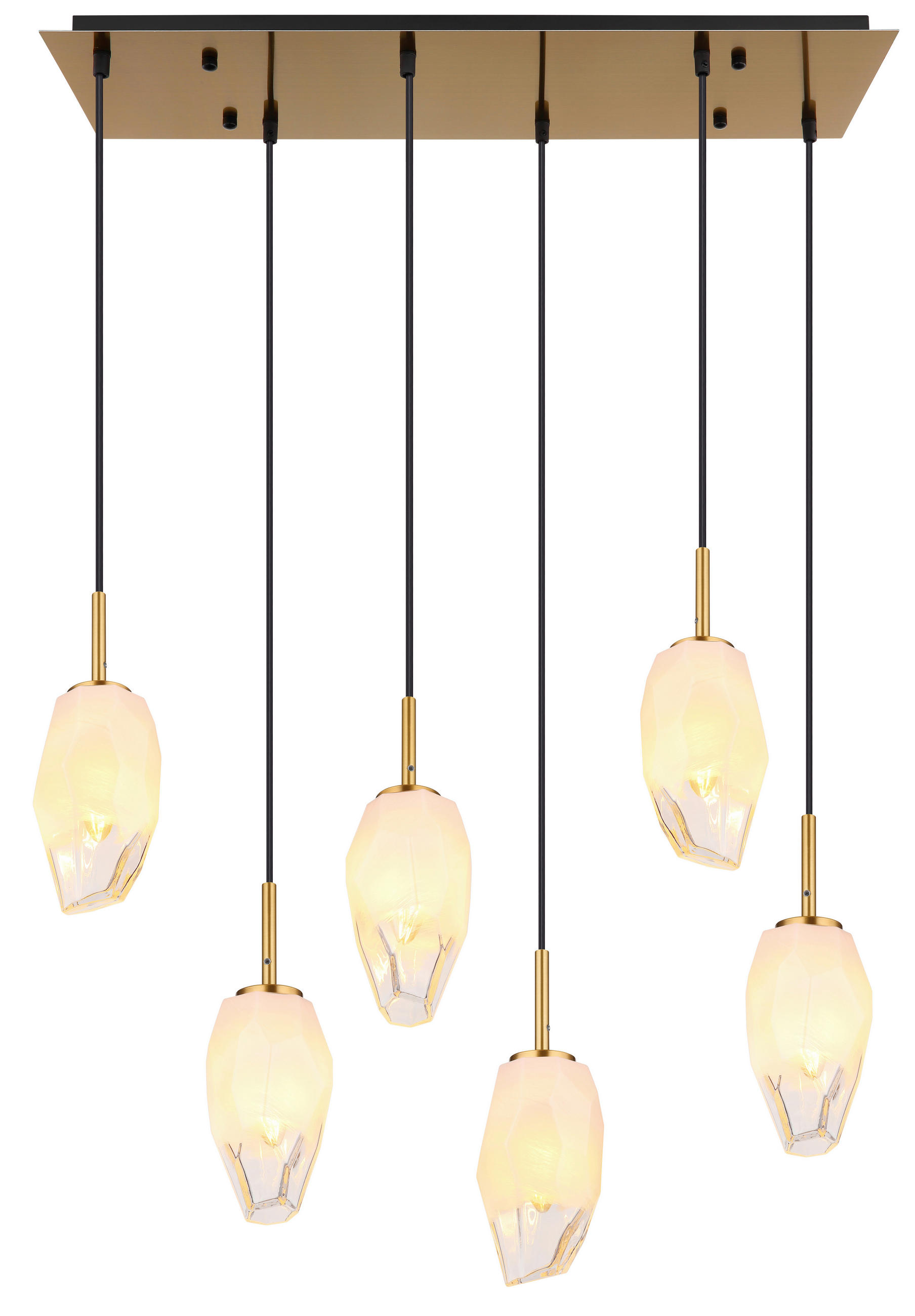 Globo Hängeleuchte Klar, Opal, Messing 24x120x72 cm