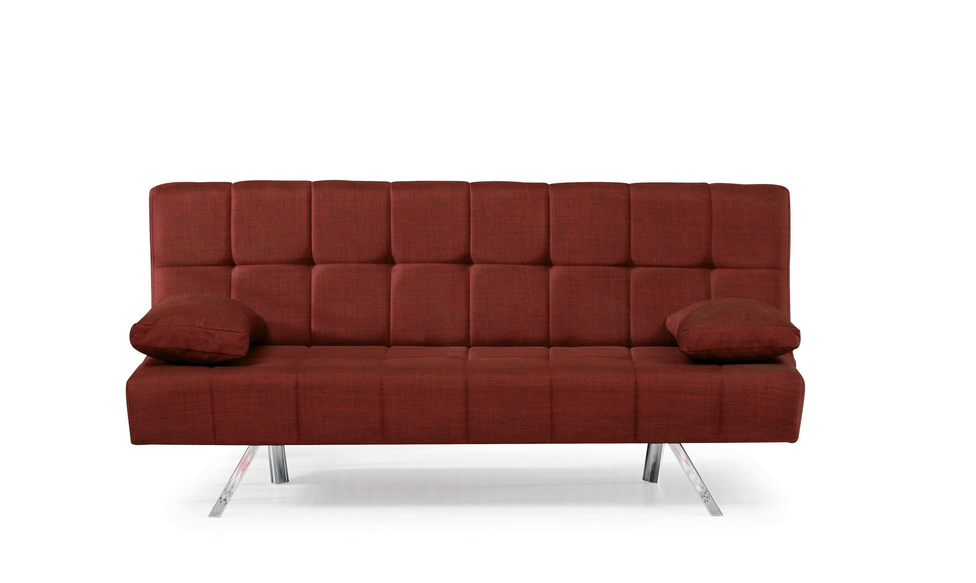 SCHLAFSOFA in Webstoff Rot  - Chromfarben/Rot, Design, Textil/Metall (183/87/82cm) - Livetastic