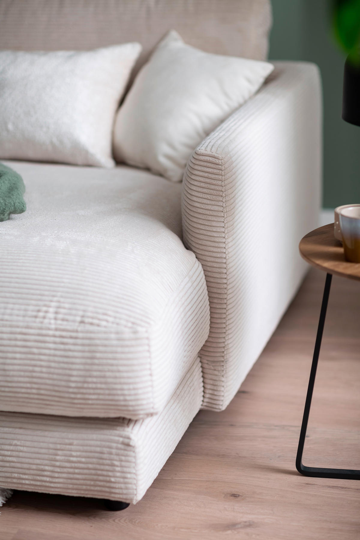 ECKSOFA  in Cord Beige  322/170 cm  - Beige/Schwarz, Design, Kunststoff/Textil (322/170cm) - Schöner Wohnen