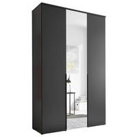 DREHTÜRENSCHRANK  in Graphitfarben  - Schwarz/Graphitfarben, MODERN, Glas/Holzwerkstoff (135/225/52cm) - Carryhome