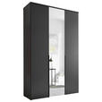 DREHTÜRENSCHRANK  in Graphitfarben  - Schwarz/Graphitfarben, MODERN, Glas/Holzwerkstoff (135/225/52cm) - Carryhome
