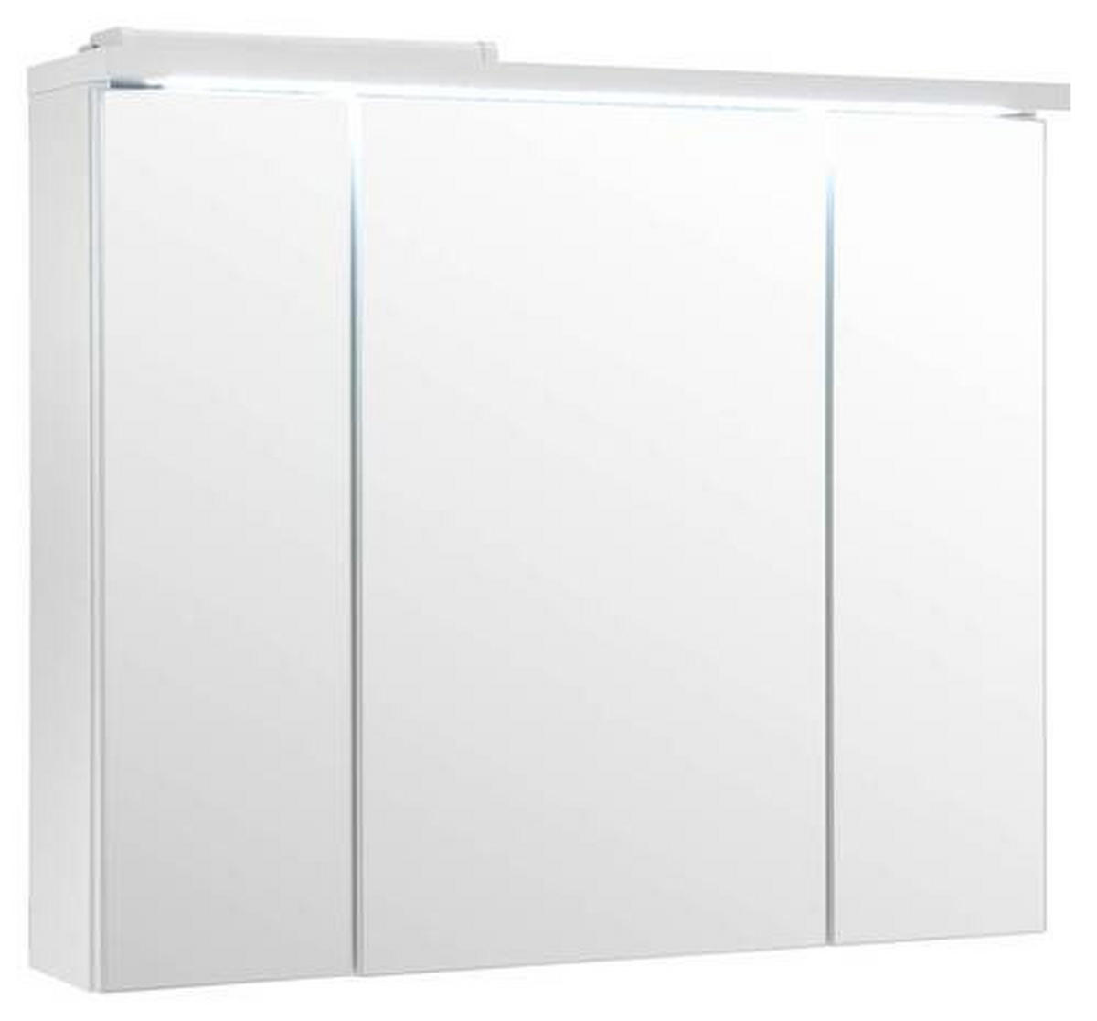 TÜKRÖS SZEKRÉNY 80/69/20 cm  - fehér, Basics, faalapú anyag/Üveg (80/69/20cm) - Xora